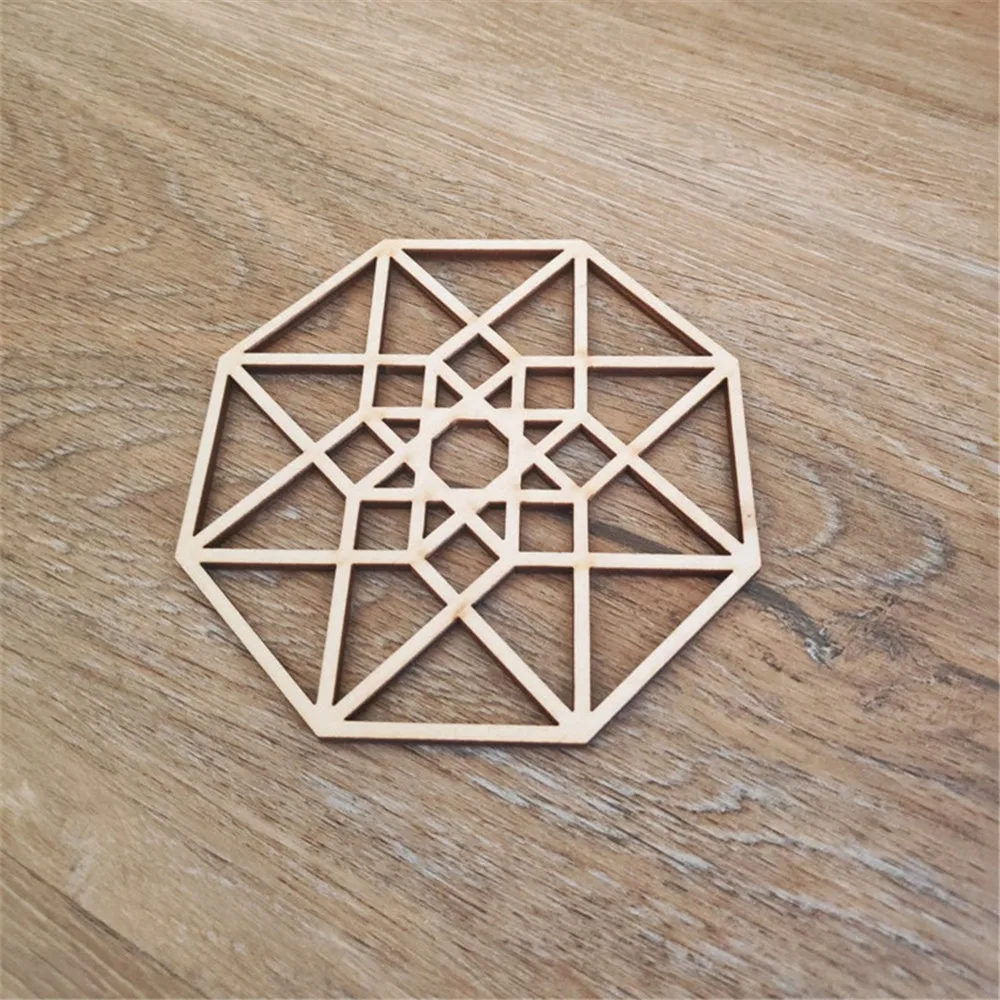 

Laser Cut Wood Sacred Geometry Wall Sign Home Decor Wooden Energy Mat Orgonite Energy DIY Crafts Party Gifts Wooden Coaster