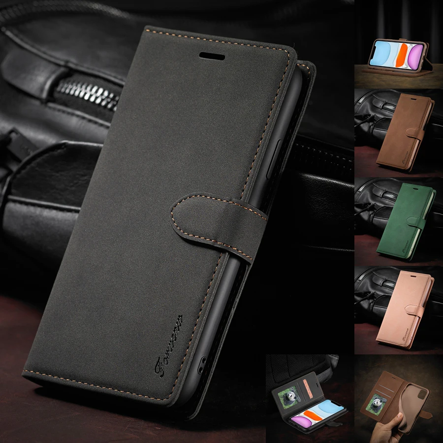 

Wallet Leather Style Anti-fall Case With Card Slot For iPhone 12 Pro Max 11 Pro Max SE2020 X XS XR XSMax 8 Plus 7 Plus 6/6S Plus