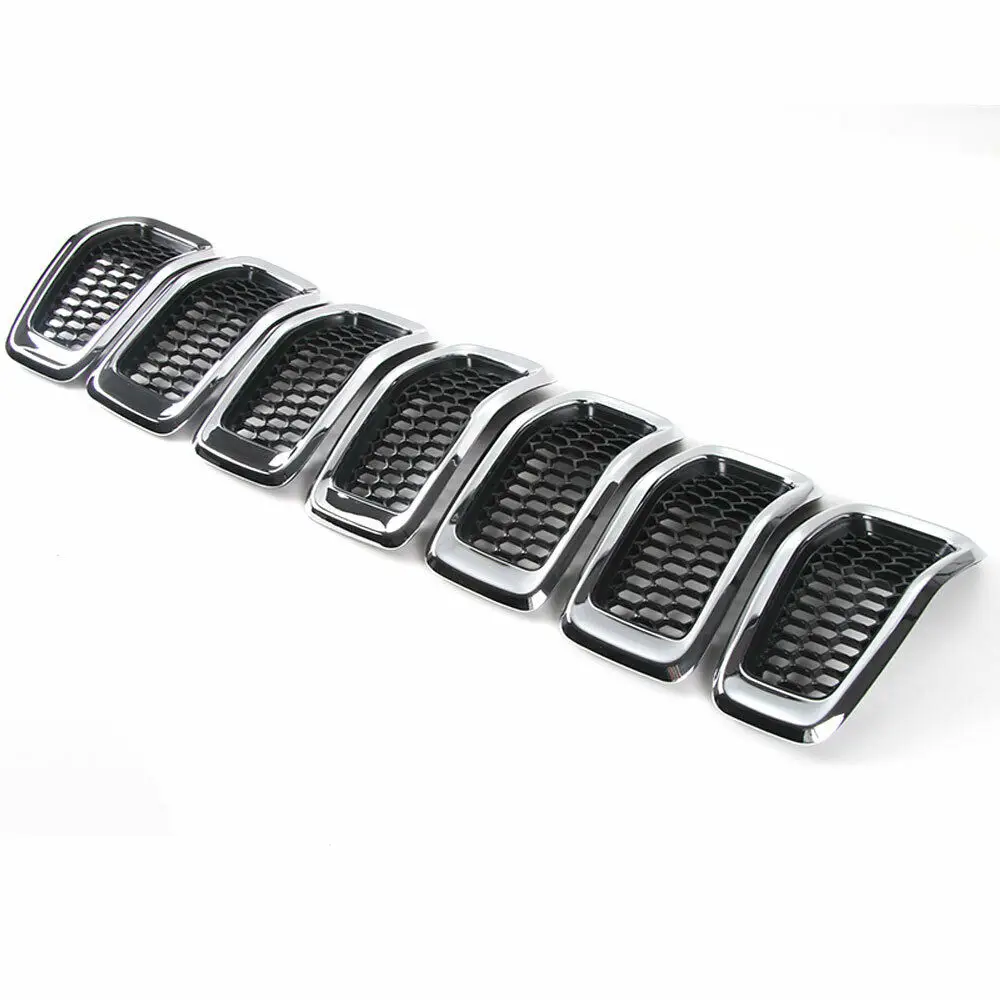 

Car Replacement Grille Inserts Covers Chrome Black Fit For Jeep Cherokee 2014-2018