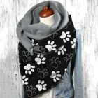 Универсальный Зимний теплый шарф, модные милые шарфы с рисунком следов животных, Женский Мягкий Удобный Повседневный теплый шарф, бандана