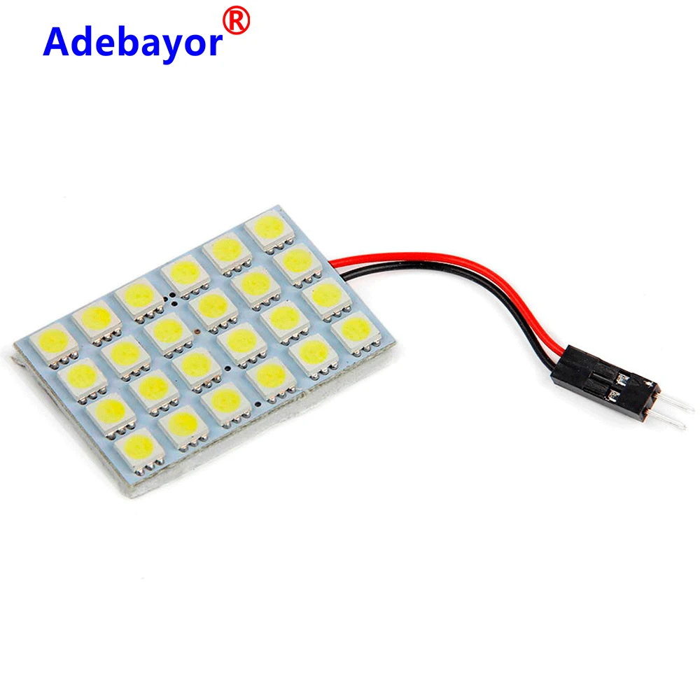 20 шт. 24 SMD 5050 светильник Автомобильная панель лампа для чтения купольная