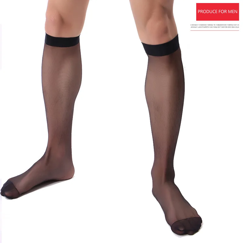 Средние чулки для мужчин мужские средней длины гладкие прозрачные Повседневные