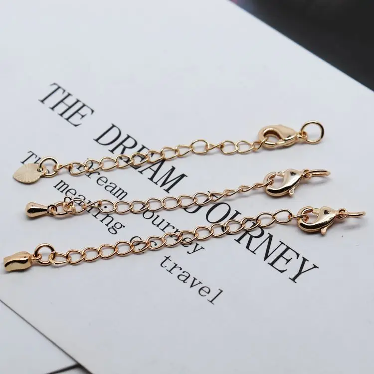 

14k copper-clad gold color-preserving tail chain homemade bracelet extension chain handmade diy necklace end buckle jewelry mate