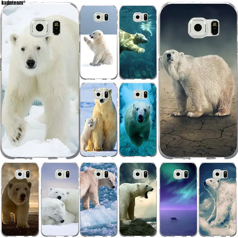 Милые мягкие силиконовые чехлы из ТПУ с белым полярным медведем для телефонов Samsung Galaxy S2 S3 S4 S5 Mini S6 S7 S8 S9 Edge Plus