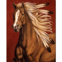 handmade horses oil painting for living room wall decoration sunhorse modern animal canvas artwork quality art gift christmas