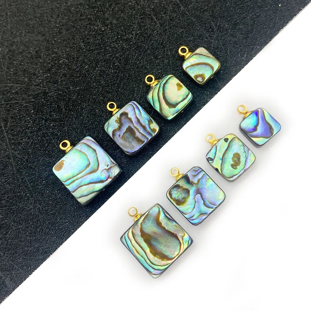 

2pcs/bag Abalone Shell Pendant Square Beads Jewelry Making SuppliesDIY Charm Earrings Bracelet Accessories Beads for Handicrafts