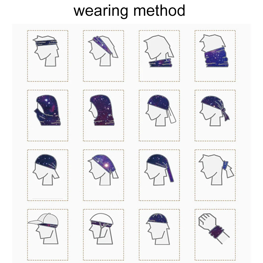 

3D Starry Print Anti UV Dust Proof Neck Gaiter Bandana Face Cover Scarf Headband Scarves Wraps a neck gaiter, headband, bracer
