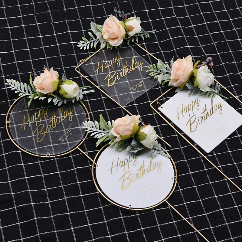 Искусственное украшение металлическое кольцо искусственные флаги цветы для