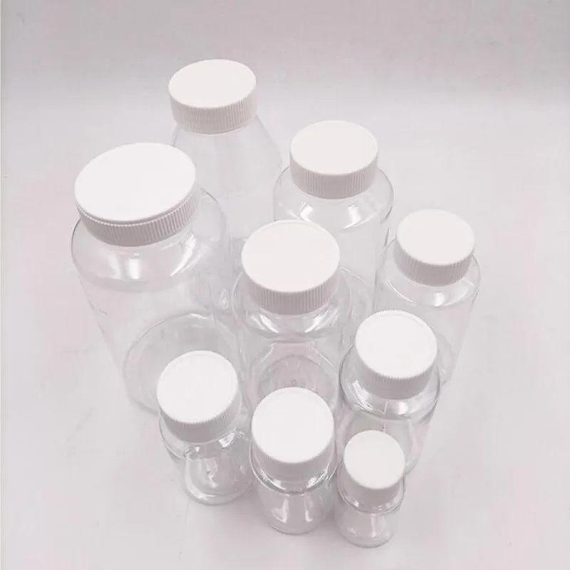 

Plastic transparent bottle with cover food grade wide mouth 15ml-500ml, round sealed empty bottle
