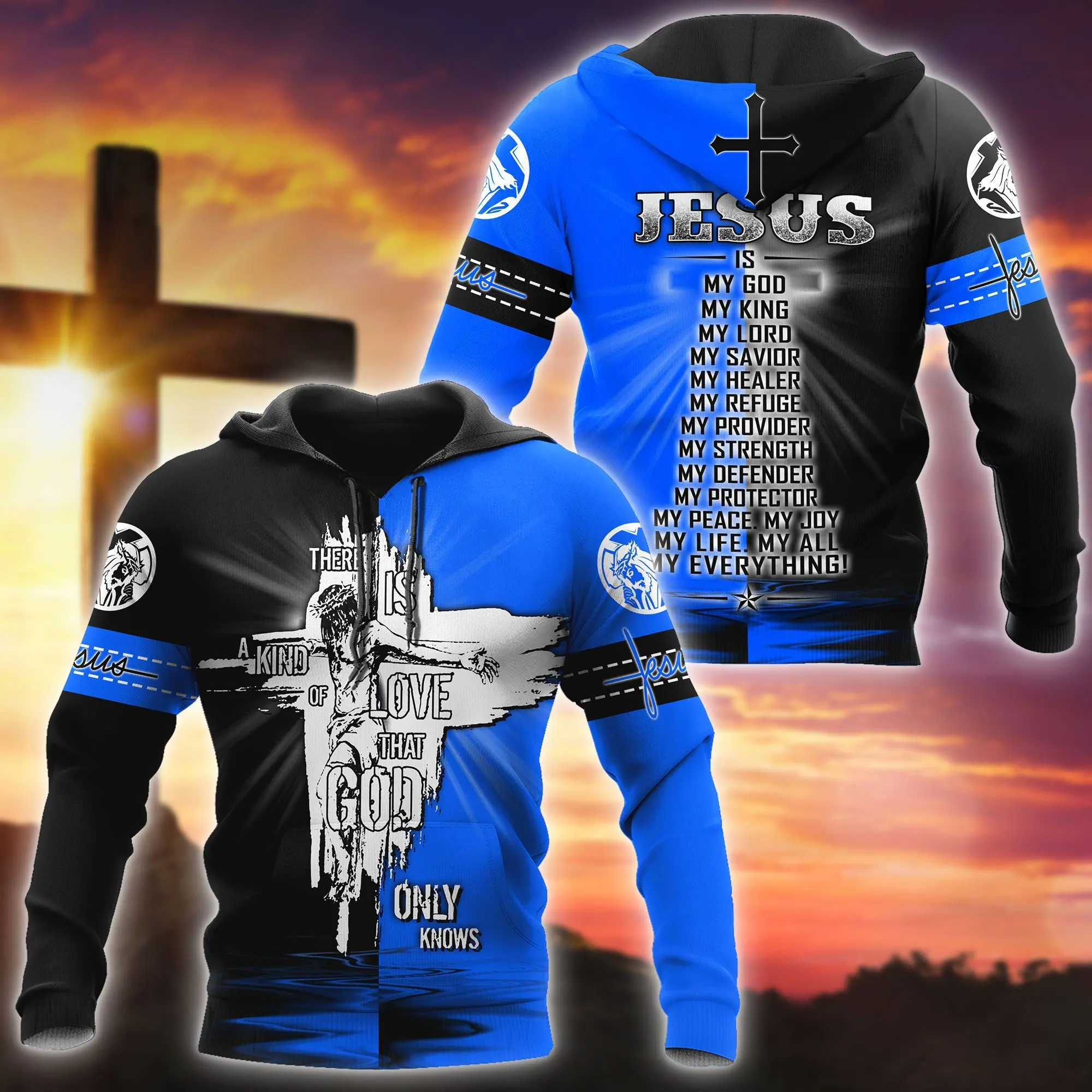 

Brand hoodie Jesus tattoo, 3D printing men's sweatshirt Harajuku streetwear zipper pullover jacket casual sportswear model-33