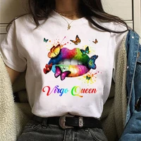 virgo queen t shirt fashion women t shirt new female short sleeve o neck tops women cute color butterfly lips printed tee shirts