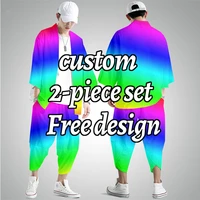 3d custom print menwomen 2 piece sets summer short sleeve sweatpants couple tracksuit sweatshirt zipper hoodies mens clothing