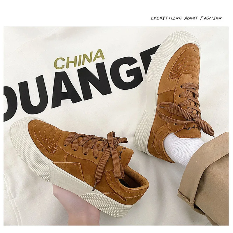 

2021 new sneakers thick bottom shoes big head INS casual sports students Mori Harajuku ulzzang men's shoes