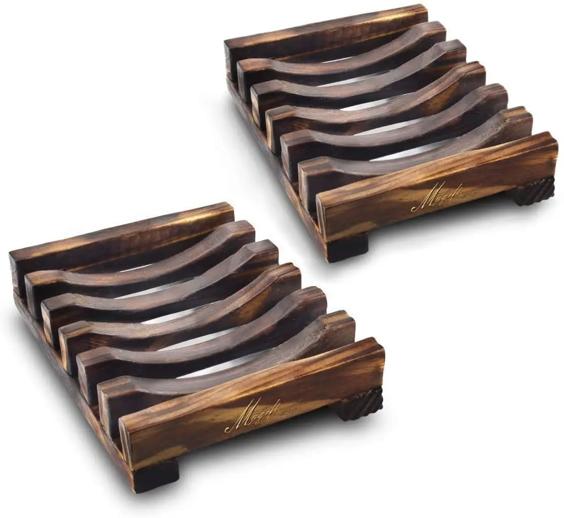 

Magift Soap Dish Holder, Bathroom Wooden Soap Case, Sink Deck Bathtub Shower Dish, Rectangular, Hand Craft, Natural Wooden