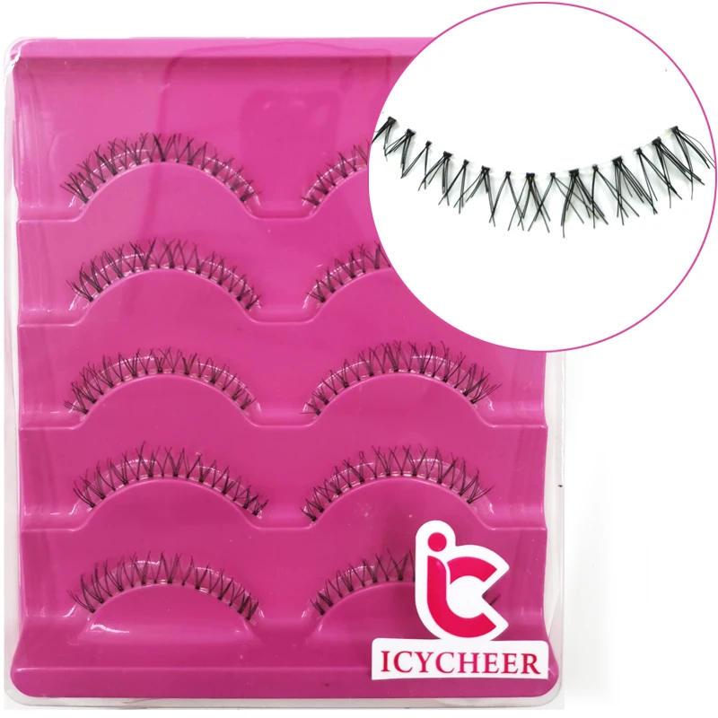 ICYCHEER Makeup Bottom Eyelashes Kit 5 Pairs 3D Natural Looking Under Eye Lashes Extension Lower Eyelash Cosplay images - 6