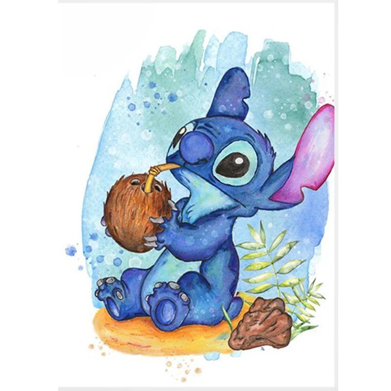 

Disney Cartoon Lilo & Stitch 5D DIY Diamond Painting full SquareRound Diamond Embroidery Cross Stitch Rhinestone Mosaic decor