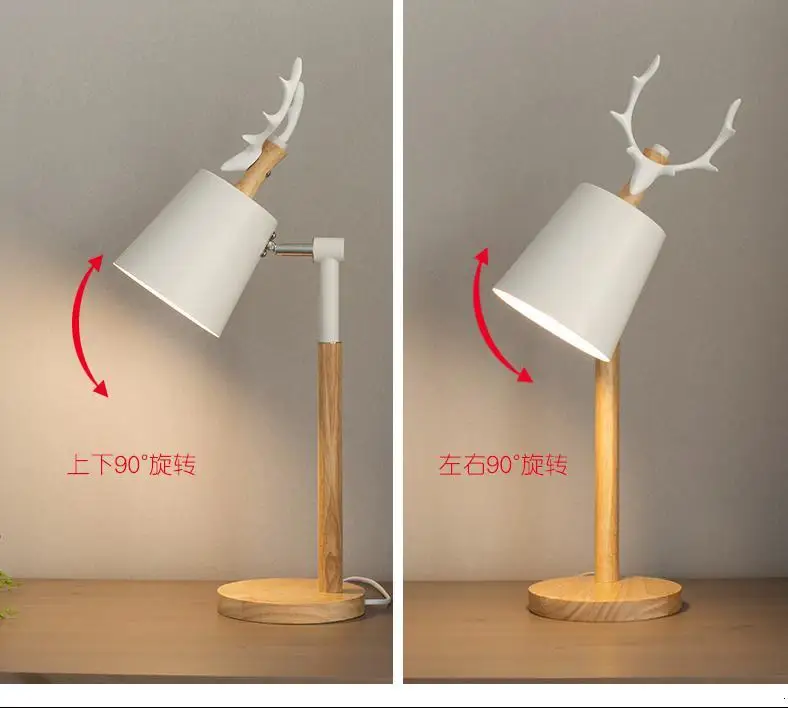 27 скандинавских рогов настольные лампы для спальни прикроватные деревянные