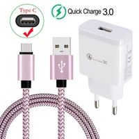 honor 30 20s qc 3 0 usb quick charge adapter type c charger cable for samsung galaxy s9 s10 a72 a51 a21s note 20 bluboo s8 plus