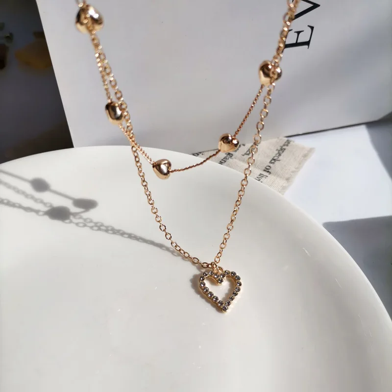 Модные ожерелья 2020 для женщин Подвески золотого цвета золотое сердце