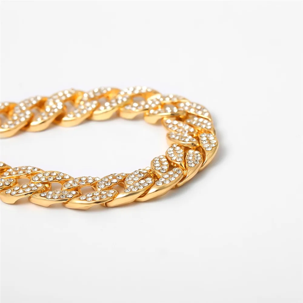 Массивная цепь с кристаллами для женщин и мужчин роскошное ожерелье в стиле