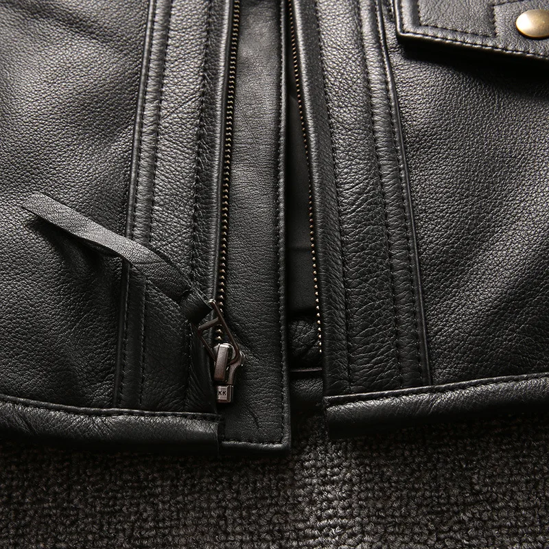 Винтажная мужская куртка из натуральной воловьей кожи коричневое мотоциклетное кожаное пальто размера плюс 5XL мужская куртка из натуральной кожи
