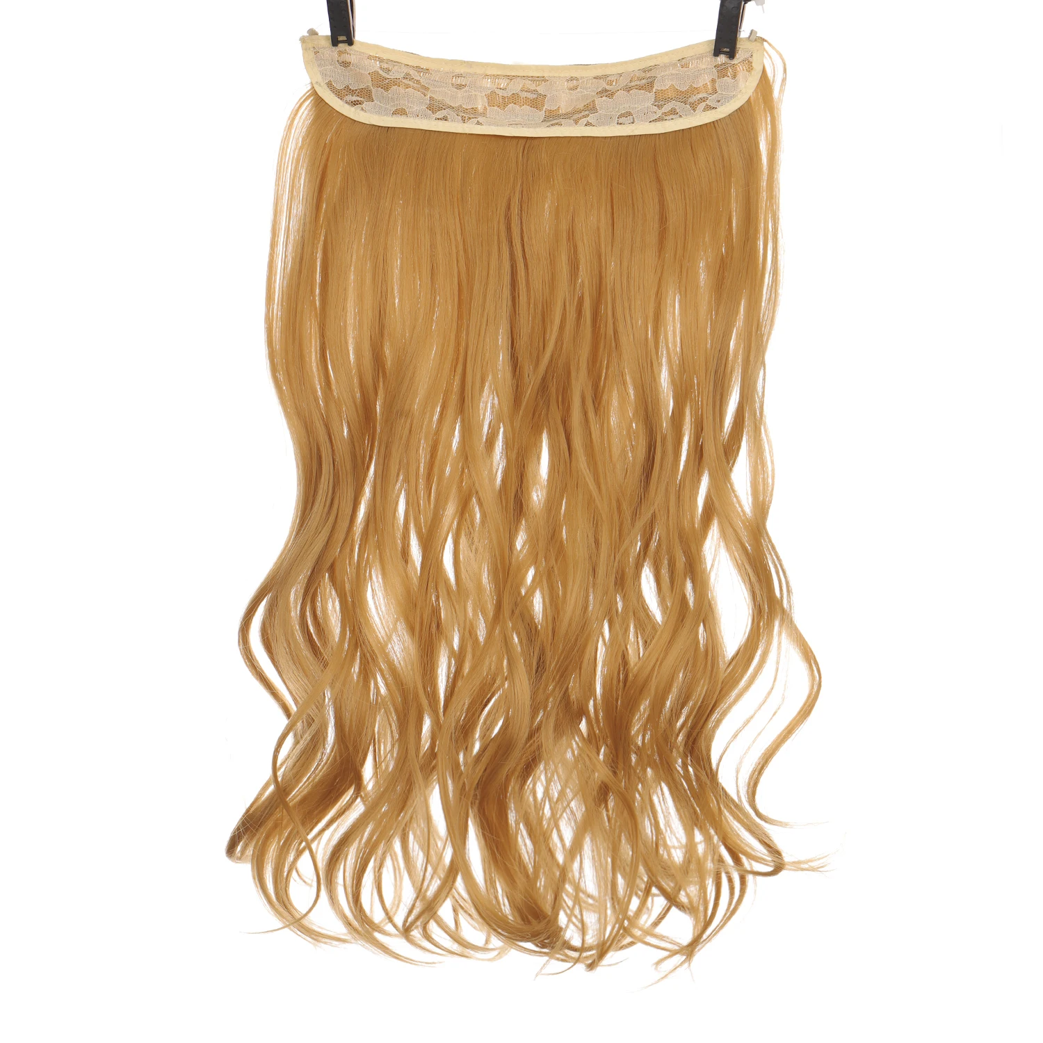 

TALANG 24 inch long synthetic hair wig fishing line wavy hair extension secret invisible heat-resistant wig