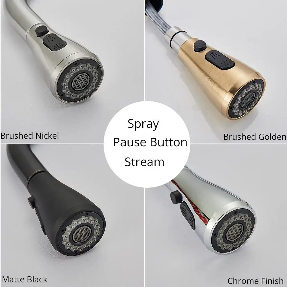 Матовый никелевый смеситель с одним отверстием выдвижной излив ручка