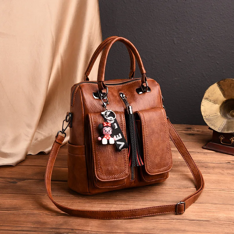Occident fashion backpacks for school teenagers girls leather travel backpack women purses 2019 designer satchel | Багаж и сумки