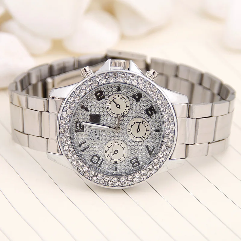 Розовое золото новые женские часы из нержавеющей стали со стальным браслетом