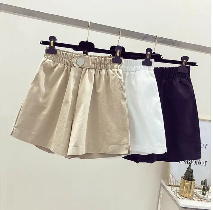 

Шорты женские летние однотонные с высокой талией, S-XL