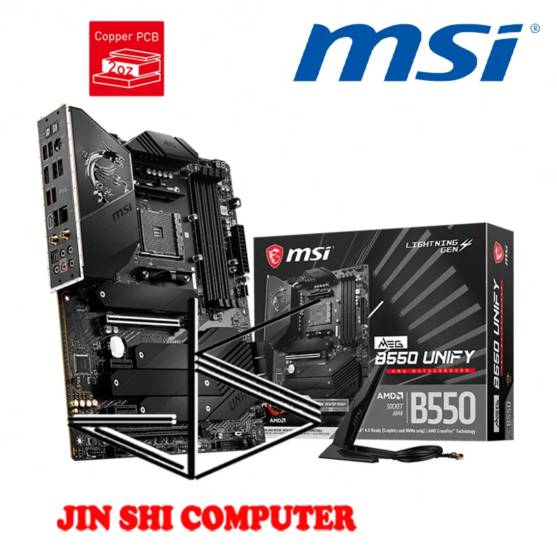 

Новый MSI Мег B550 UNIFY поддерживает AMD Ryzen™Разъем AMD AM4 поддерживает Память DDR4, двухканальный 5100(OC) МГц + M.2 слоты