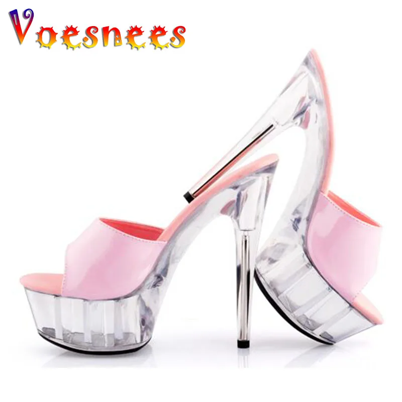 Шлепанцы женские прозрачные сланцы красивая Водонепроницаемая платформа