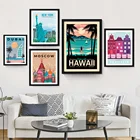 Настенные постеры с изображением Дубая, Москвы, Нью-Йорка, Гавайского города, скандинавские плакаты и принты, настенная живопись на холсте, настенные картины для гостиной