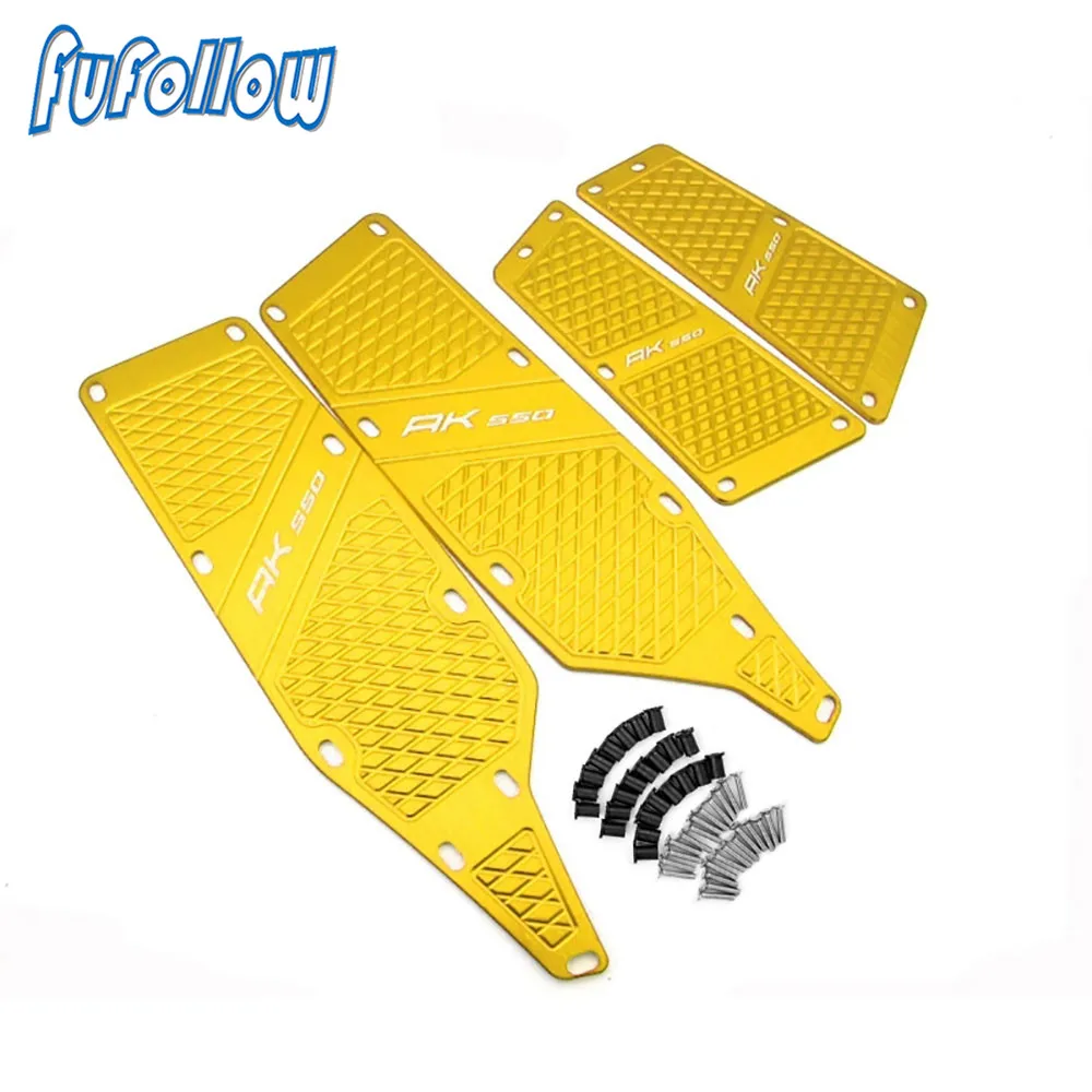 

Motorcycle Footrest Plate Pads Pedals CNC Aluminum For KYMCO AK 550 AK550 2017 2018 2019 2020 CNC Floorboards Foot Pedal Pegs