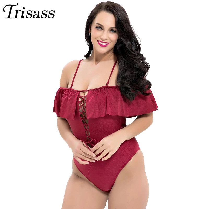 Trisass Новый сексуальный цельный купальник для женщин большого размера женский с