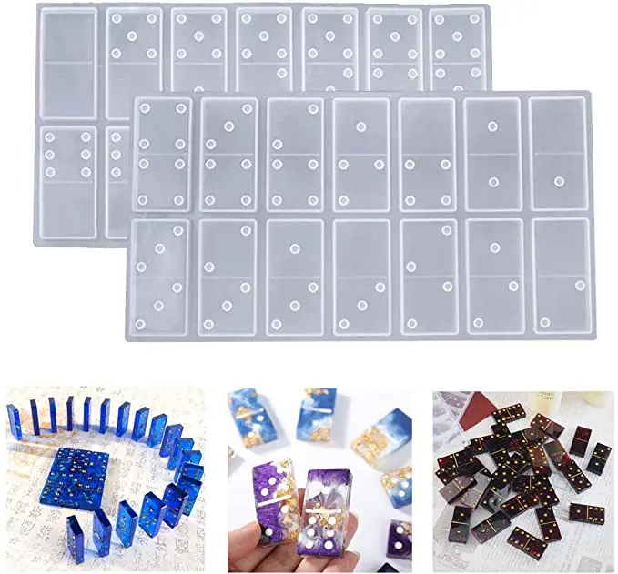 

Handmade Resin Domino Silicone Molds Jewelry Accessories Making Epoxy Resin Craft Cabochons Board Charms DIY Resin