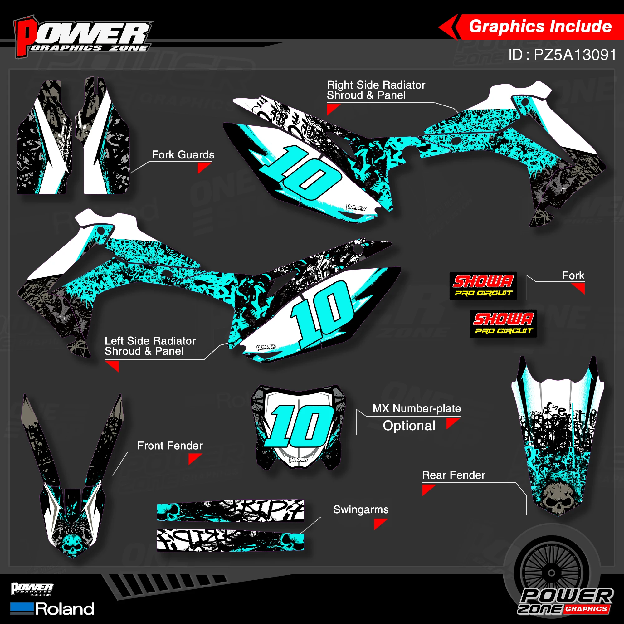 Персонализированные графические фоны PowerZone Team наклейки 3M Набор наклеек для HONDA