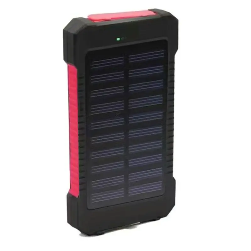 Red LED Dual USB Ports Solar Panel Power Bank Case Concise and vogue style Charger DIY Kits Box For Samsung 18#820 - Цвет: Red