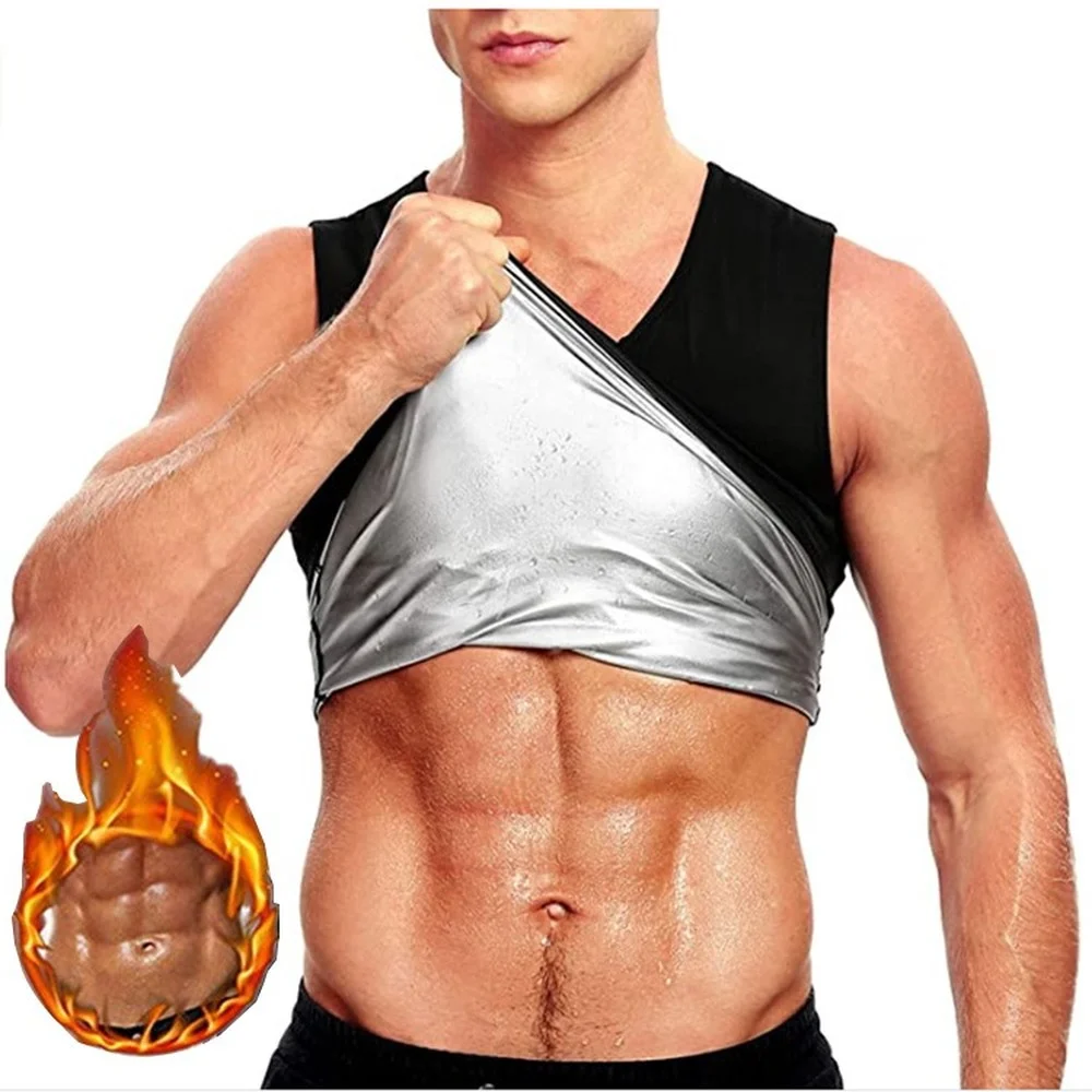 

Men's Sauna Vest Weight Loss Garment Sweat Wicking Waist Trainer Corset Tank Top Sports Fitness Body Shaping Compression Shirt