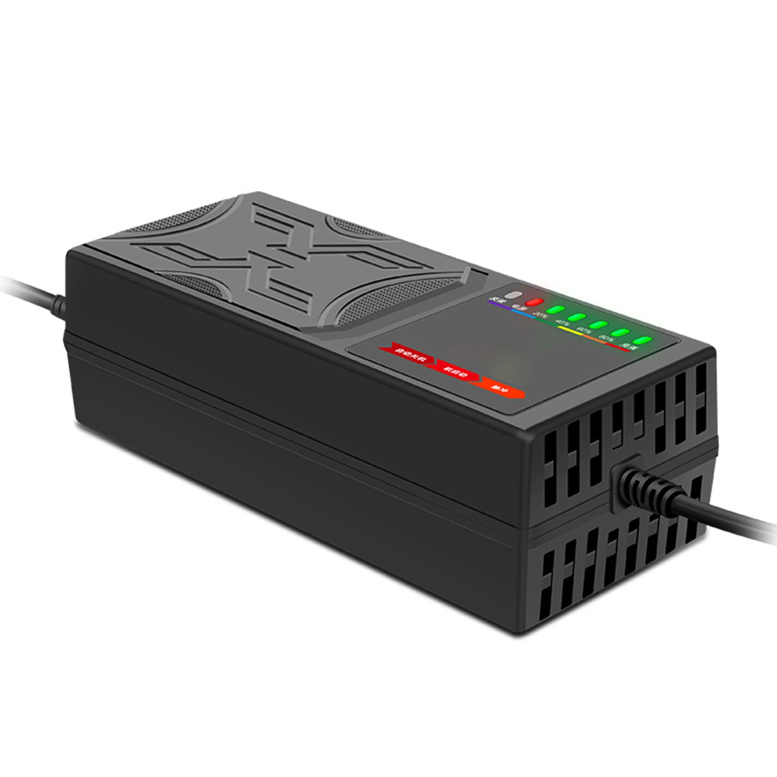 72V 20AH Electric Vehicles Battery Charger Auto Off 7 Lights Power Indicator Multi-Protection Functions 220V Charger-Black |