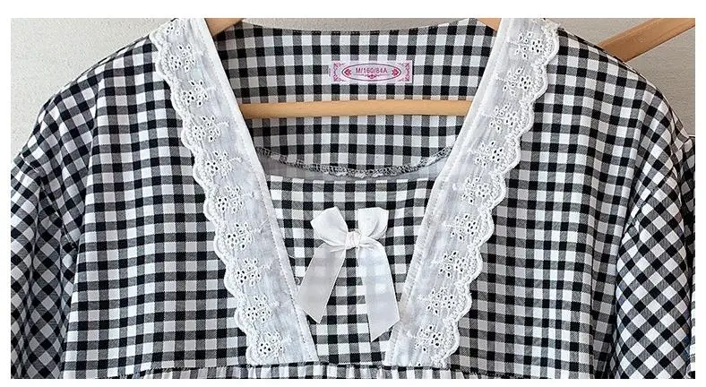 

Summer New Plaid Women Nightwear 2PCS Pajamas Suit Novelty Home Clothing Casual Sleep Set Black Homewear Pyjamas Sleepwear
