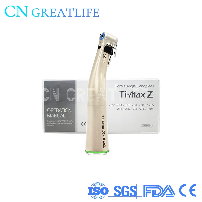 

Dental Implant Handpiece Fiber Optic Nsk Ti-max X-sg20l Type 20:1 Reduction Low Speed Handpiece Led Contra Angle Handpiece