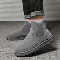 snow boots warm casual shoes for man ankle boots outdoor winter shoes mens grey black boots homme fashion boot man shoes 2021