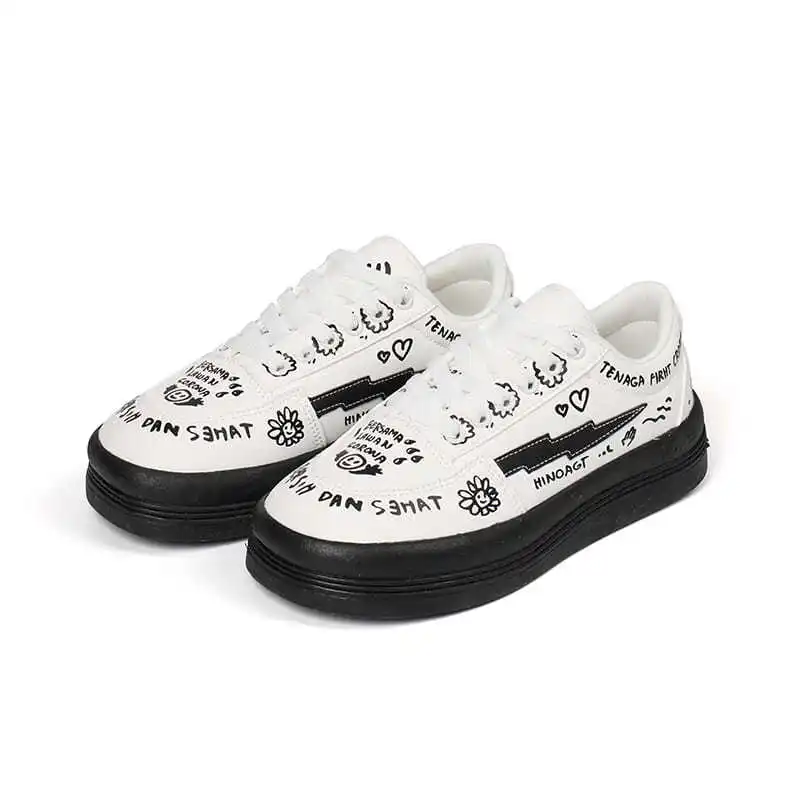 

2021 summer New Sneakers Women's Sports Shoes Platform Graffiti Casual Summer Vintage College Student Vulcanize
