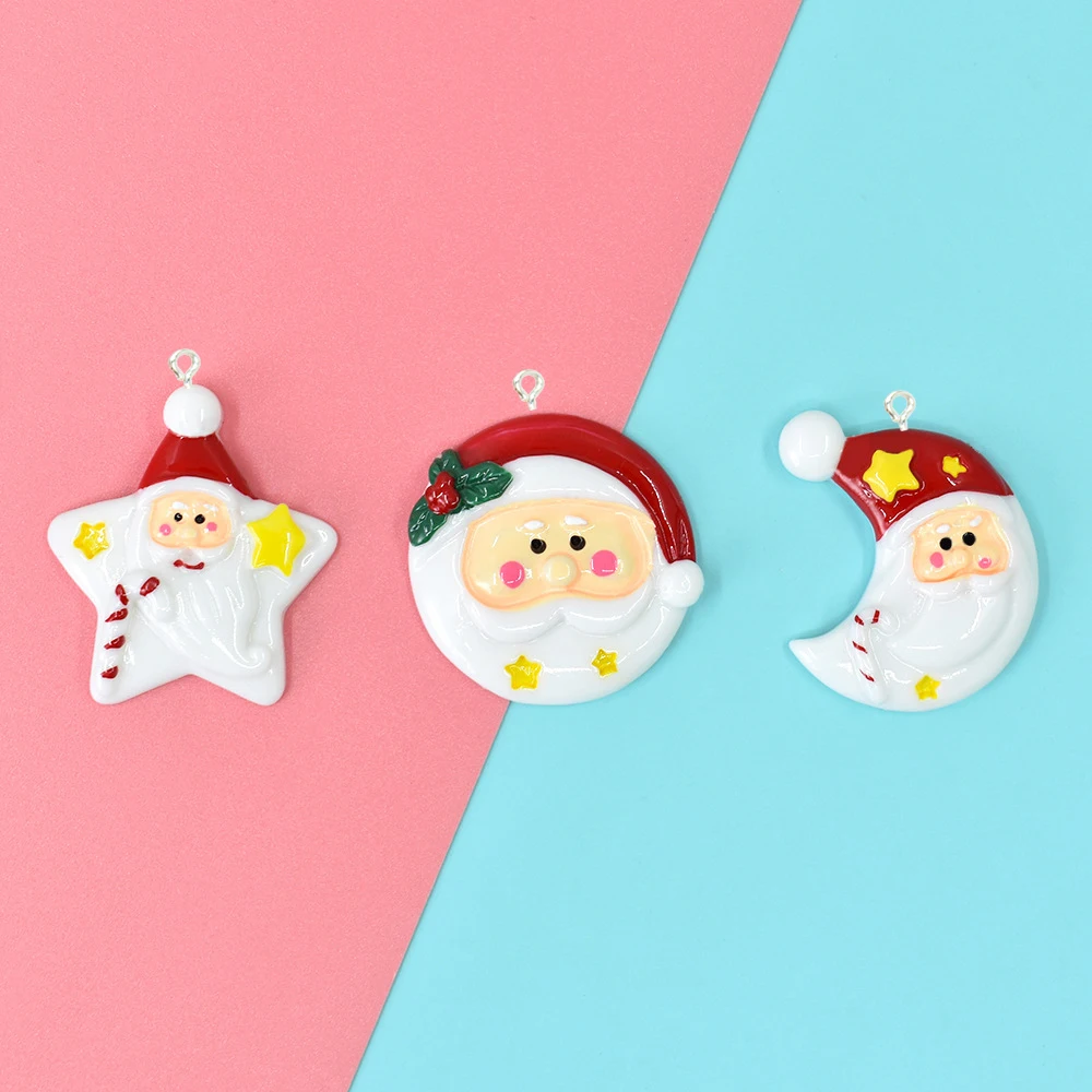 Yamily 10 шт./Рождественские аксессуары в виде Санта Клауса из смолы самодельные