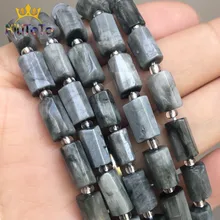 Граненые бусины Hawk Eye цилиндрические россыпью для изготовления