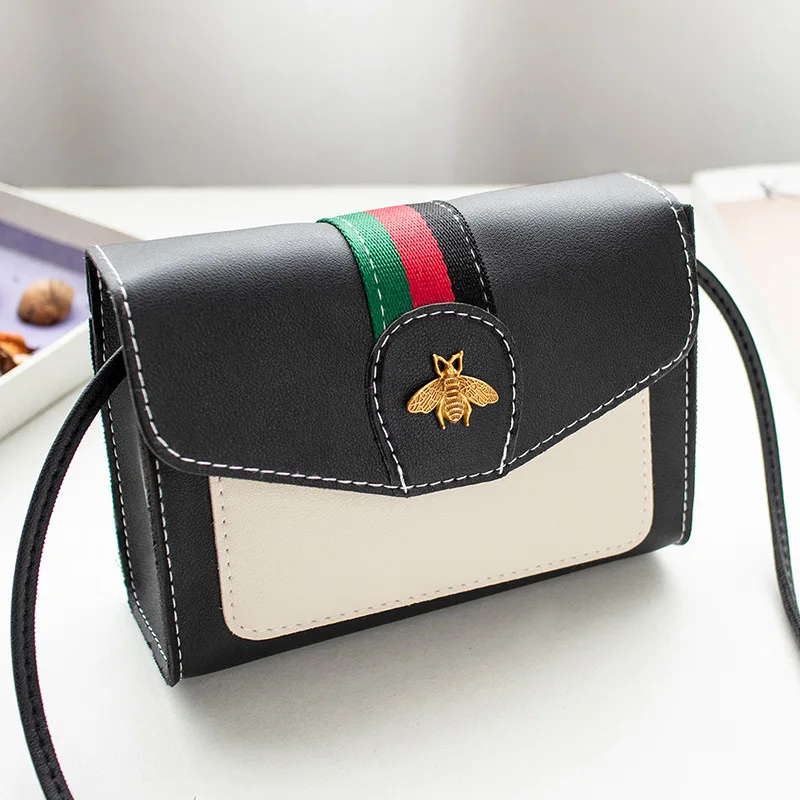 Новинка 2020 женский большой кошелек в полоску кошелек-мессенджер с Пчелой Модный
