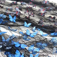 net gauze fabric butterfly pattern net fabric for dress wedding decoration diy childrens clothing skirt material mesh fabric