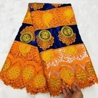 

Нигерийская бархатная кружевная ткань 2021, кружевная ткань для невесты, роскошная Высококачественная вышивка, французская тюль, кружевная т...