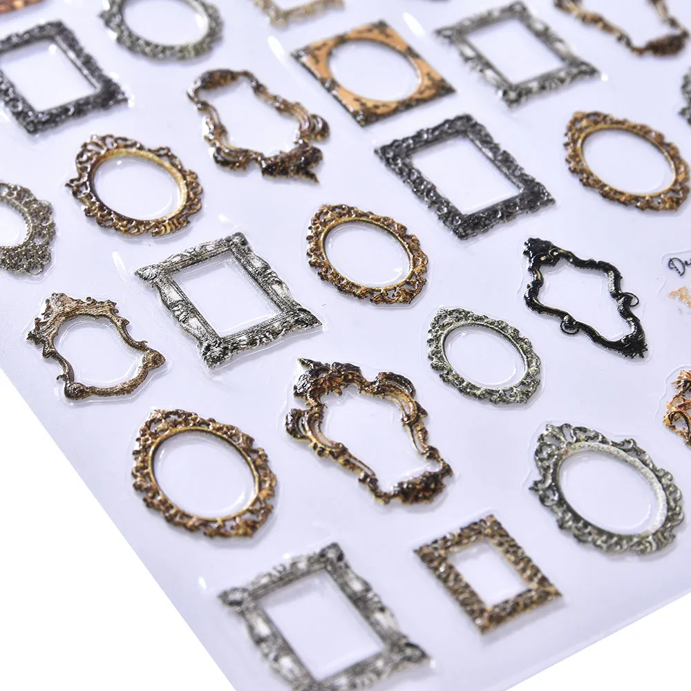 

2021 Back Rubber Fingernails Bohemian Style New European and American Retro 3D Nail Stickers DIY at home Nail Art Decoration